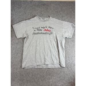 Vintage 90s I Lerned Twenty For Thangs At Skhool Today T Shirt Mens Large Gray